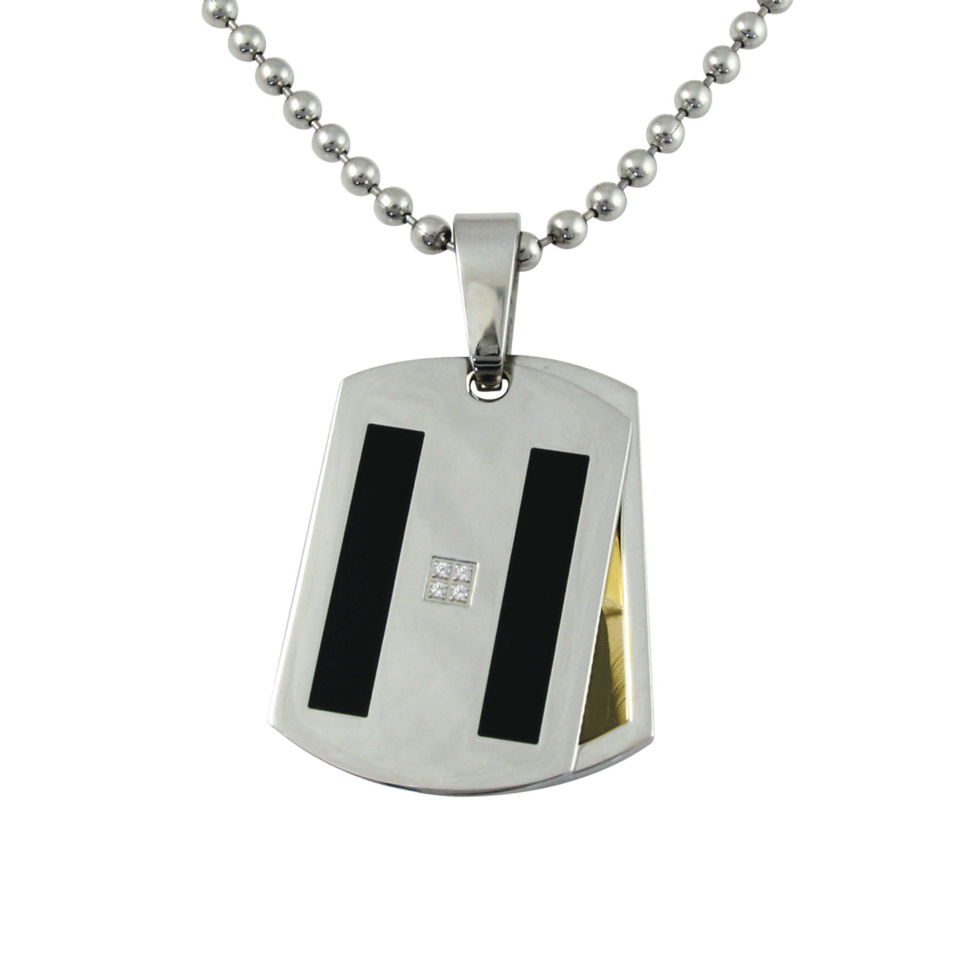 Contemporary Rectangle Photo Engraved Stainless Steel Pendant With Cover