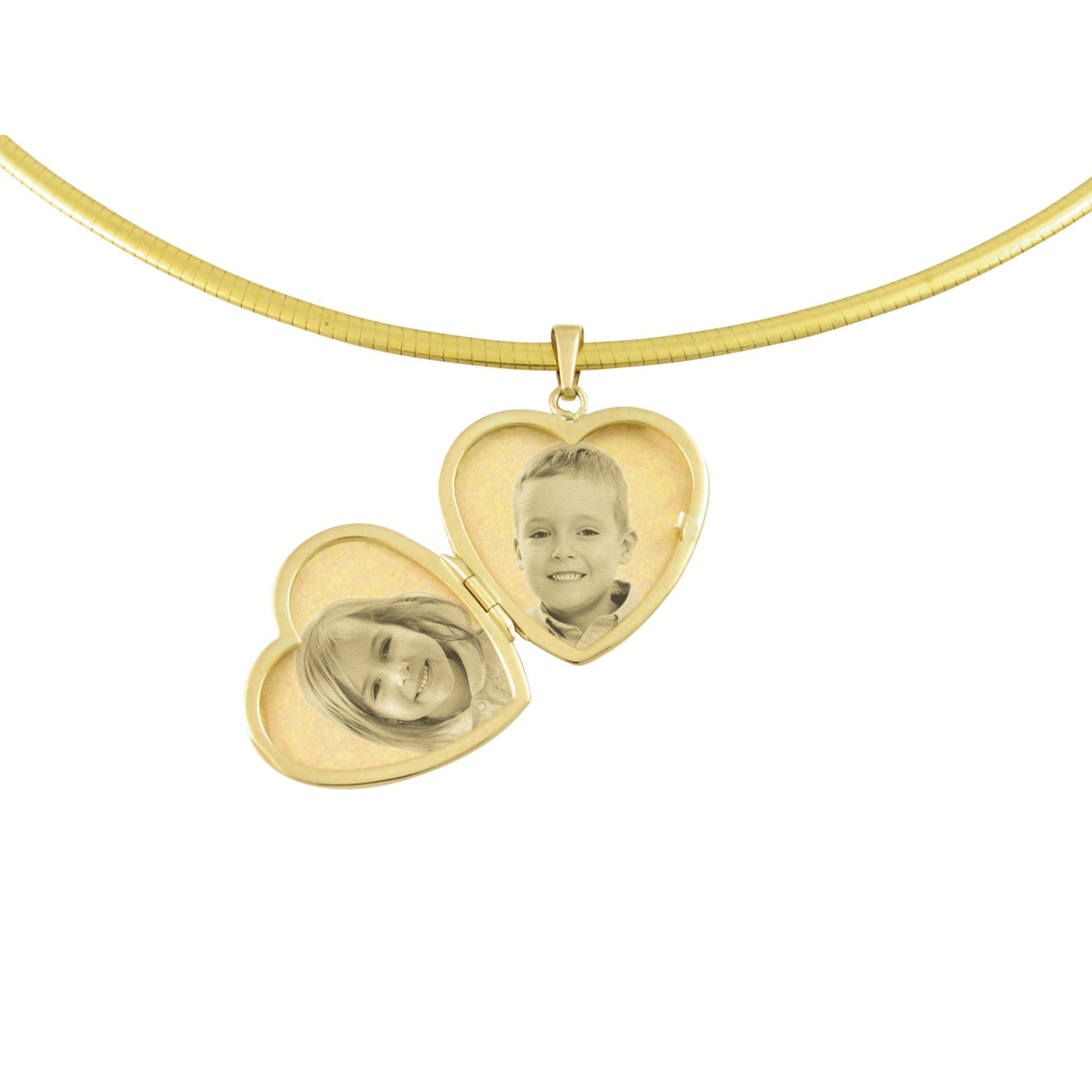 9ct Yellow Gold Heart Locket Photo Engraved